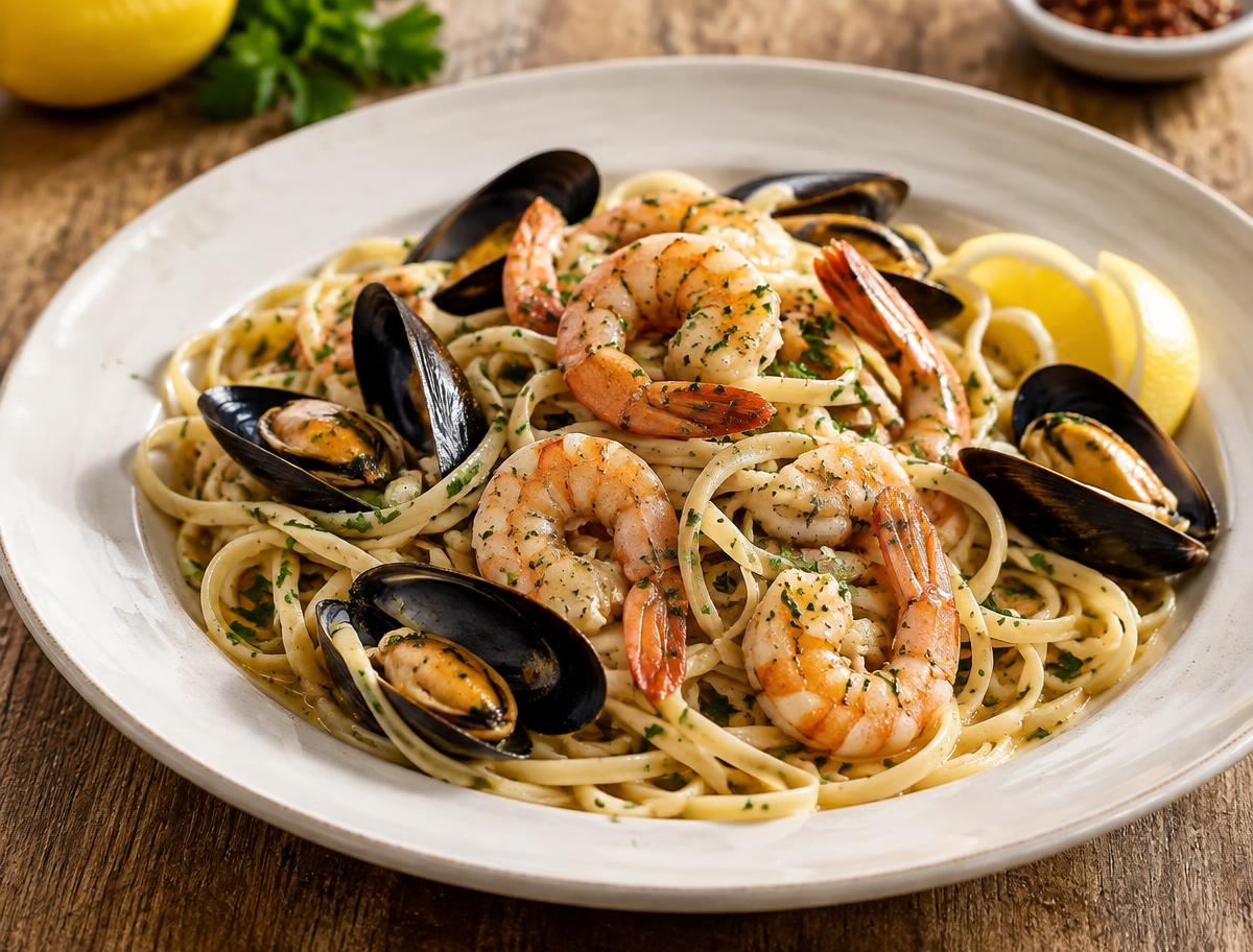 Seafood entrees from Bauta's menu
